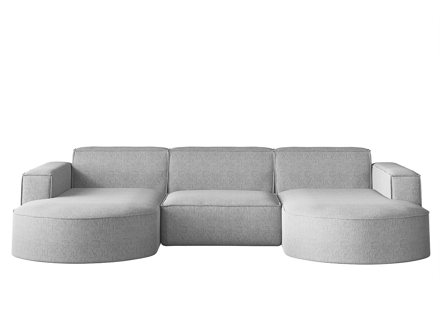 Ecksofa, Modena U-Form, Stoff Verita, Grau