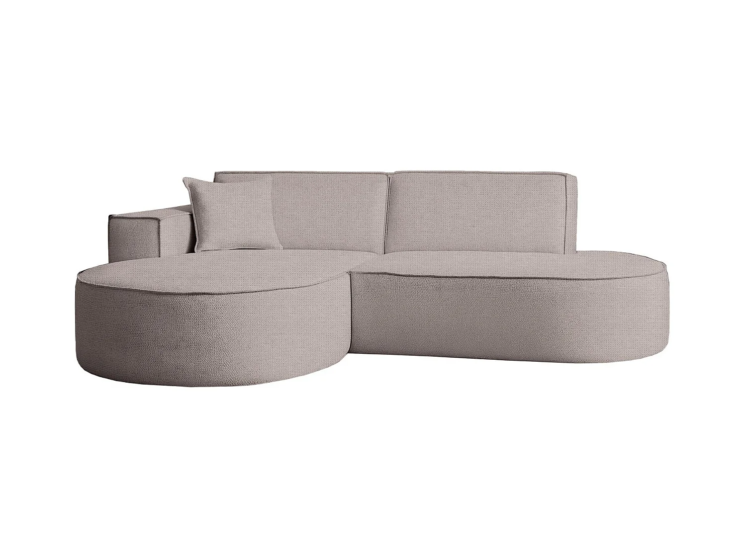 Canapé d'angle Modena Studio tissu Artico, beige droite