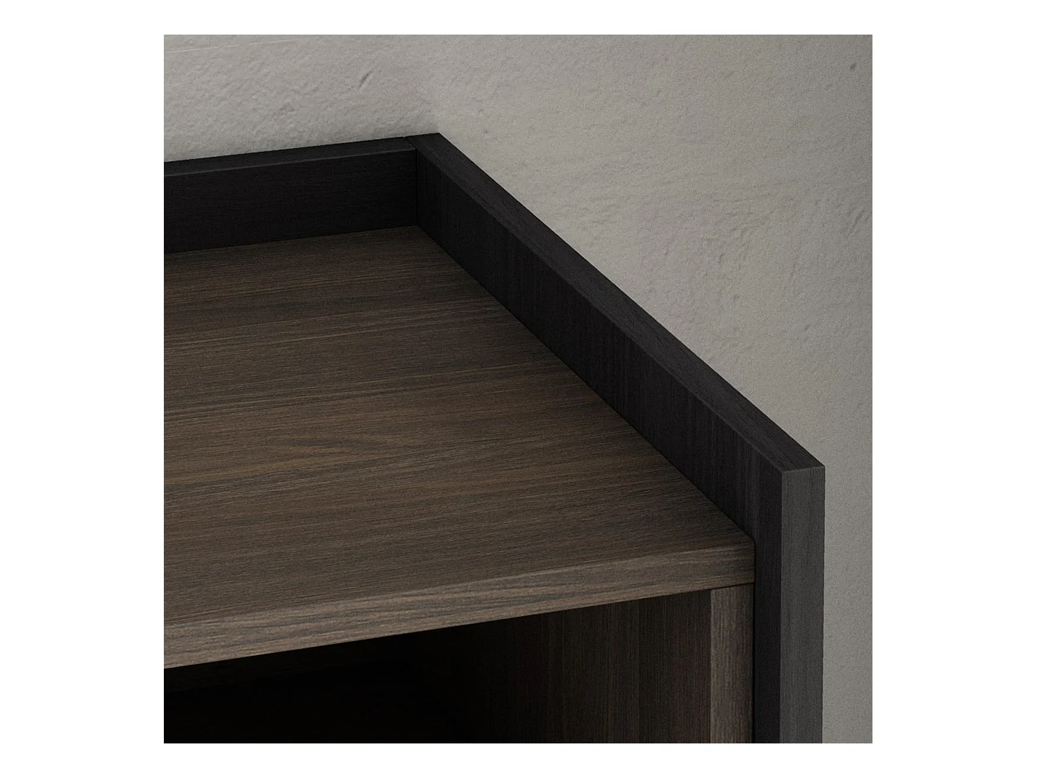 TV-Schrank, Lowboard, 310x50x37 cm, Für TV-Geräte bis zu 80", Elektrokamin., Dunkler Eiche und Schwarz