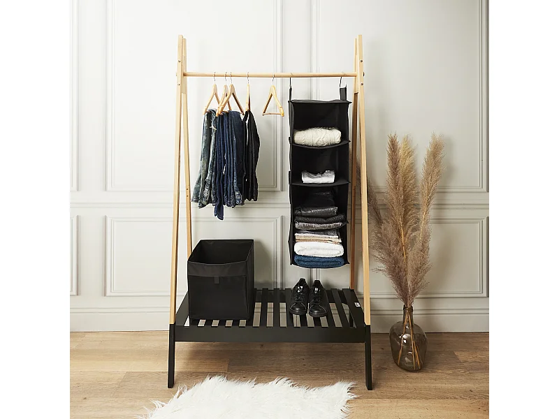 Rangement Suspendu Pliable 30x80cm Noir