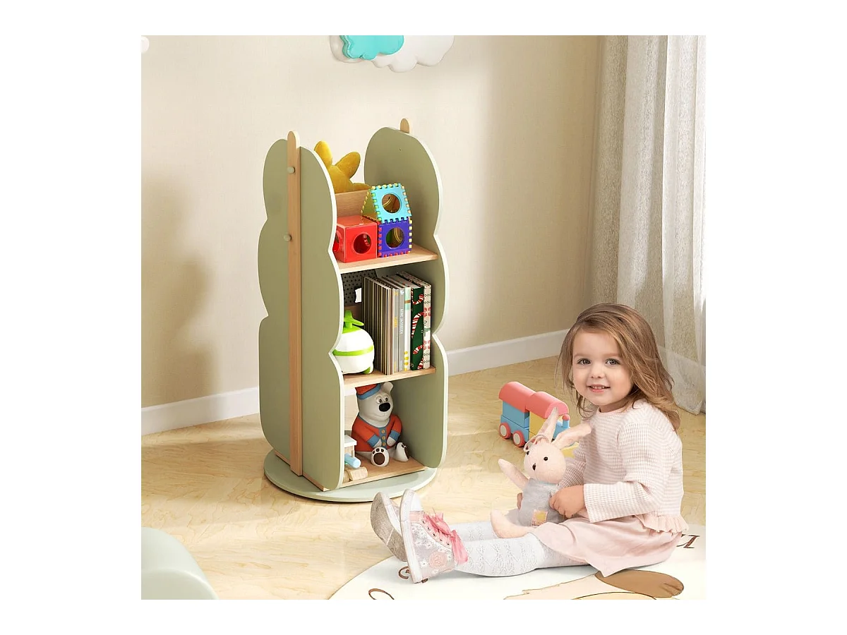 Bibliothèque pivotante pour enfants Bibliothèque d'étagère pour jouets