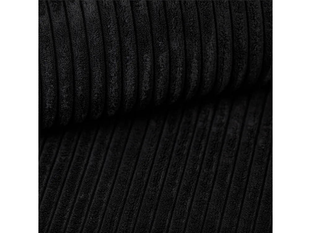 Canapé d'angle ATOMIC avec fonction couchage, tissu Poso, noir, droit