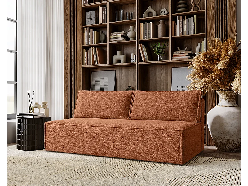 Canapé-lit DUO avec fonction couchage, tissu Verita, cuivre