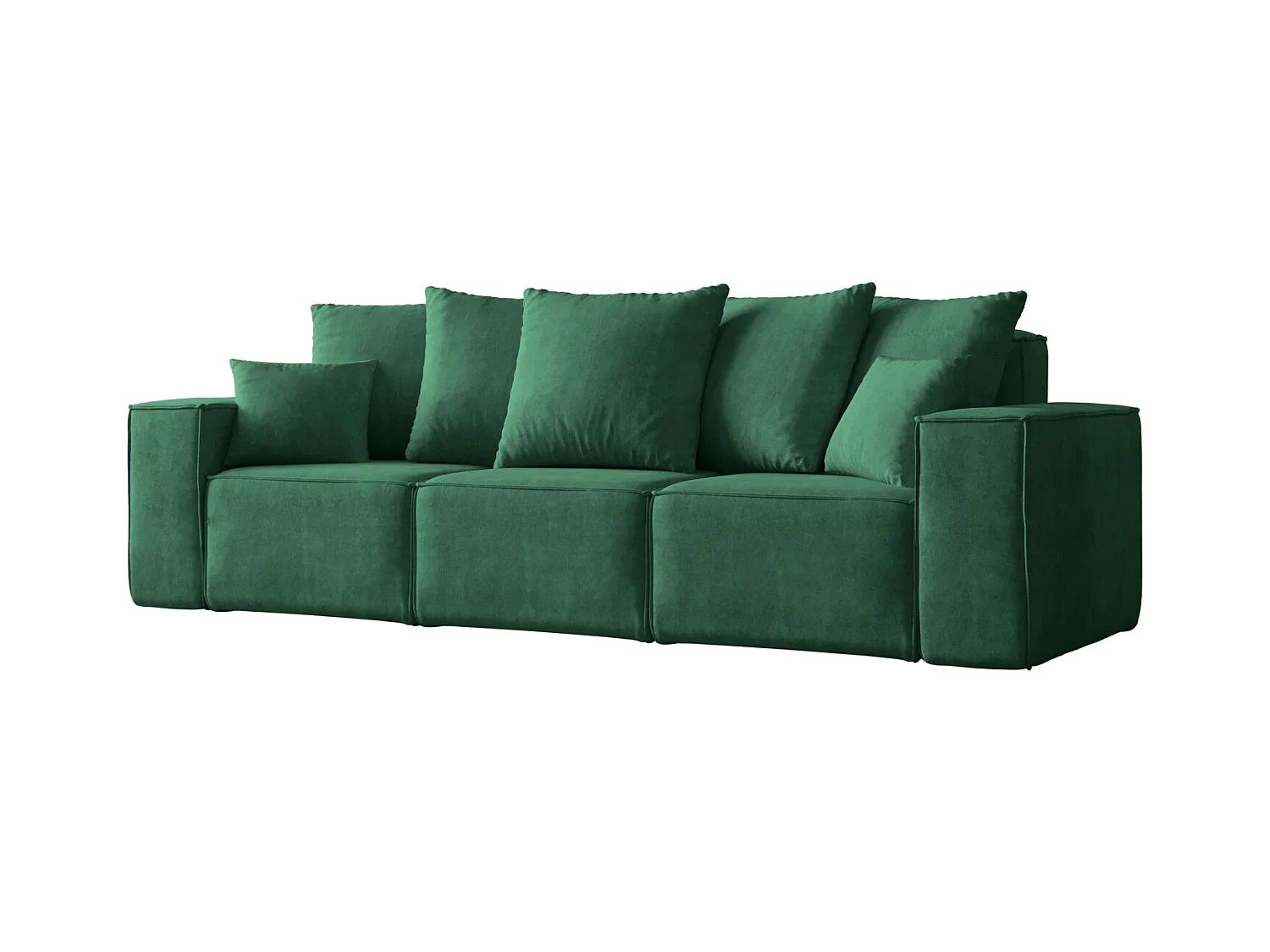 Canapé trois places ELLA, tissu Noel, vert