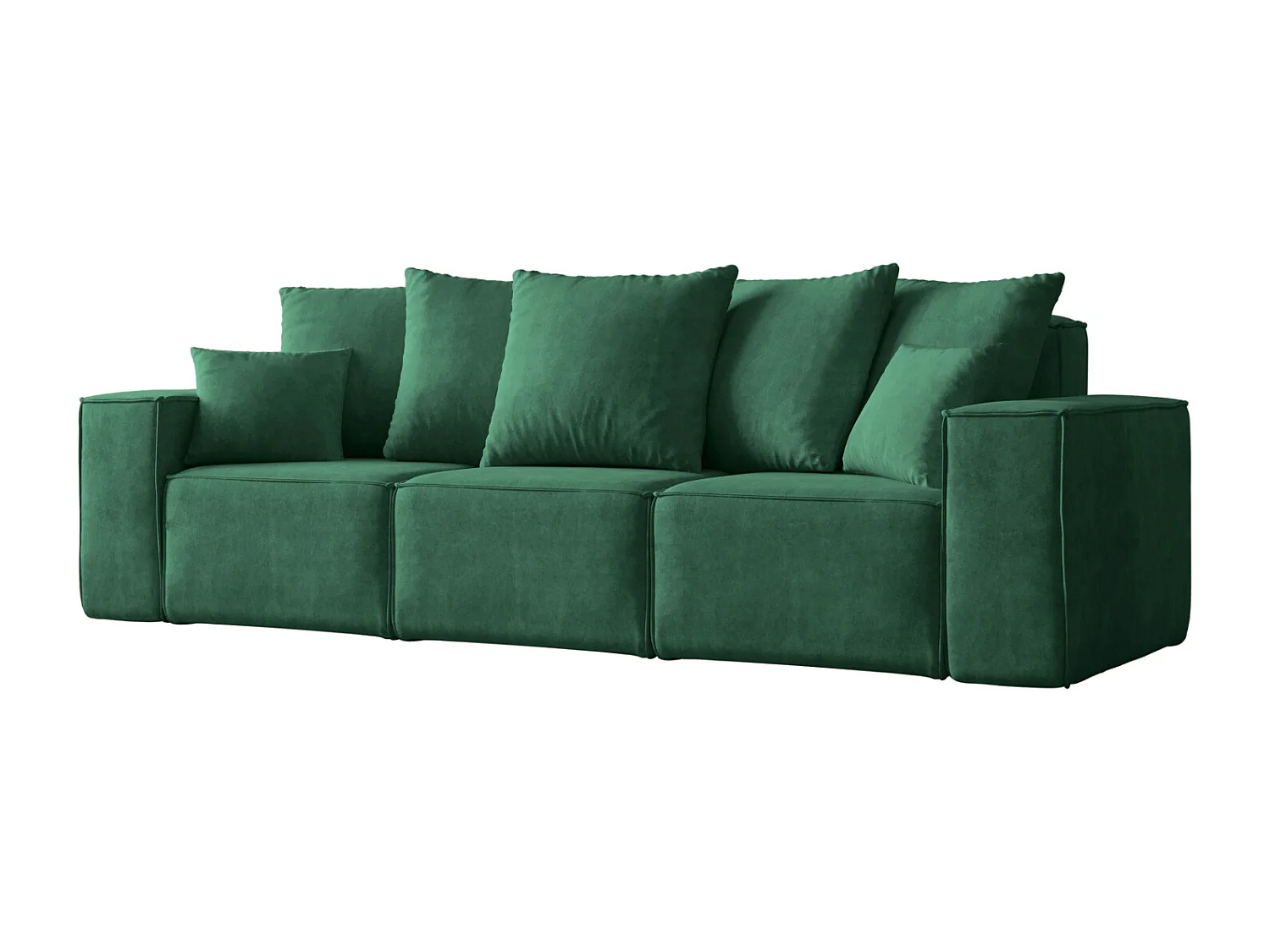 Canapé trois places ELLA, tissu Noel, vert