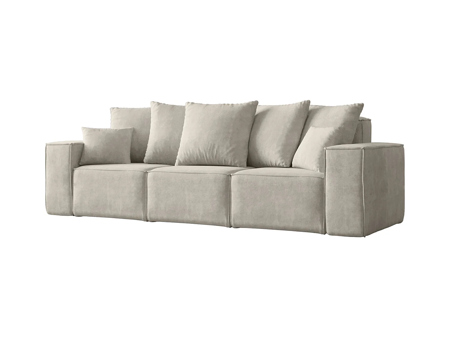 Canapé trois places ELLA, tissu Noel, gris clair