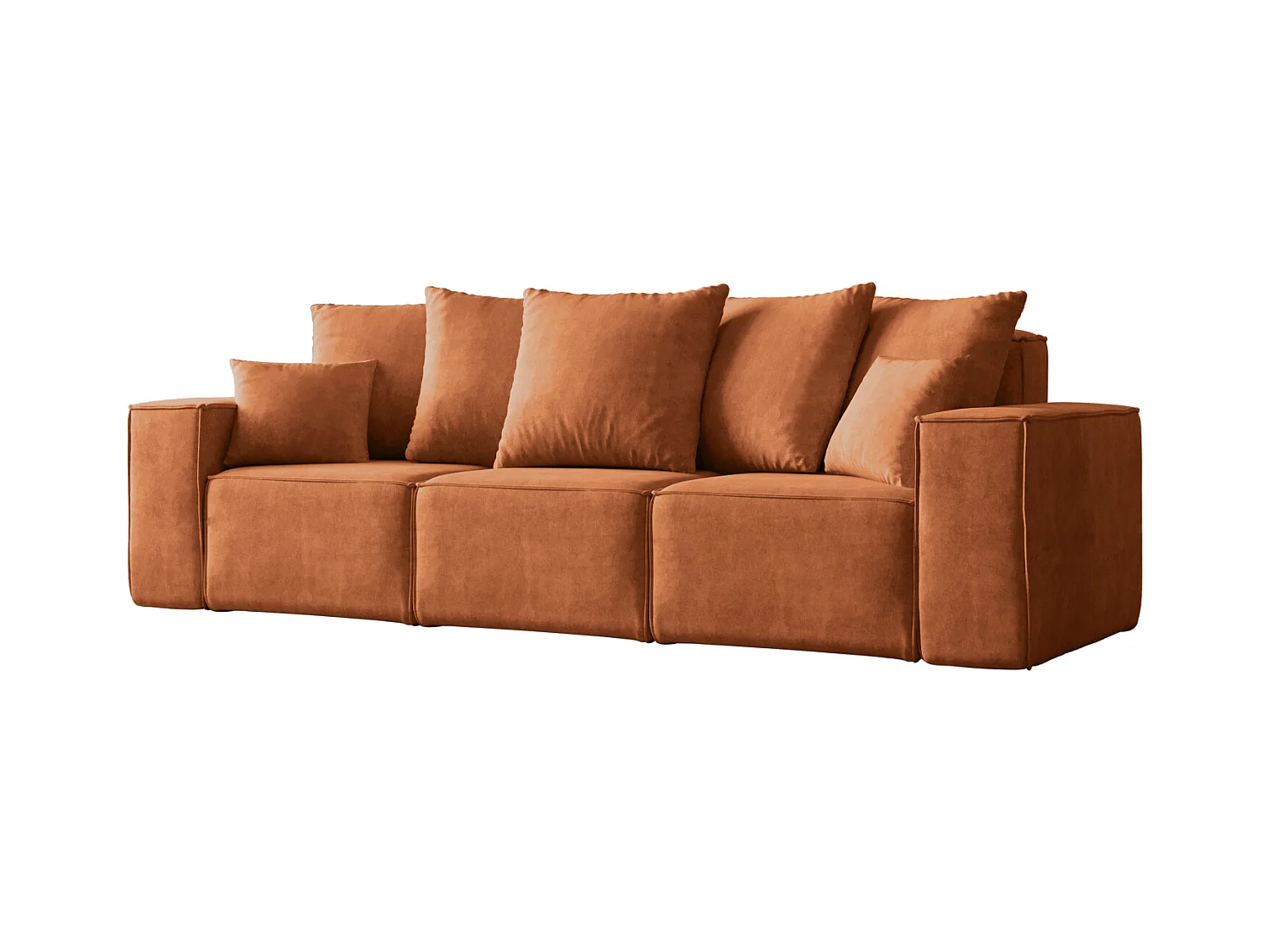 Canapé trois places ELLA, tissu Noel, orange