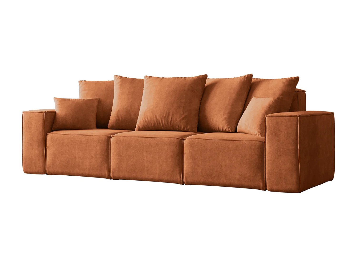 Canapé trois places ELLA, tissu Noel, orange