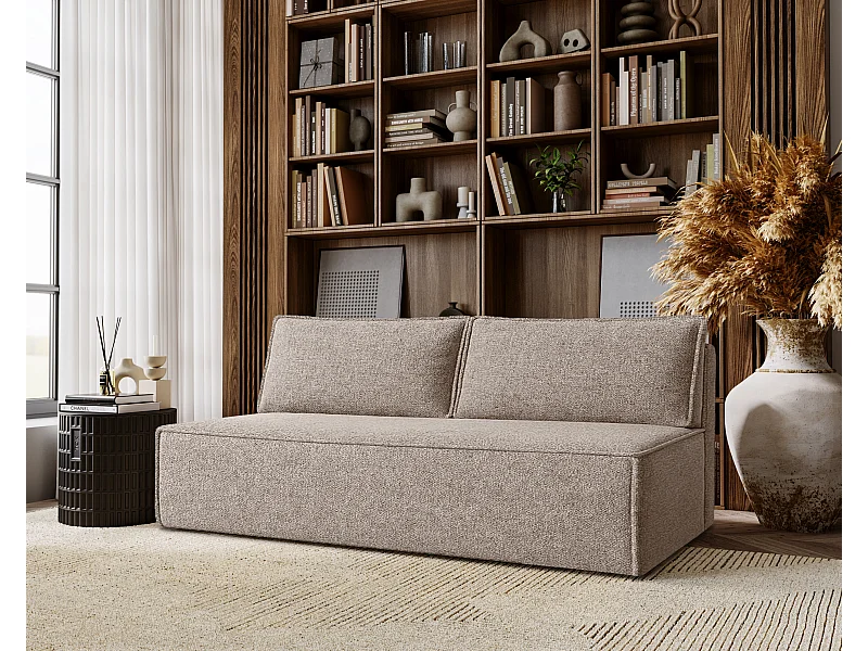 Canapé-lit DUO avec fonction couchage, tissu Verita, beige chaud