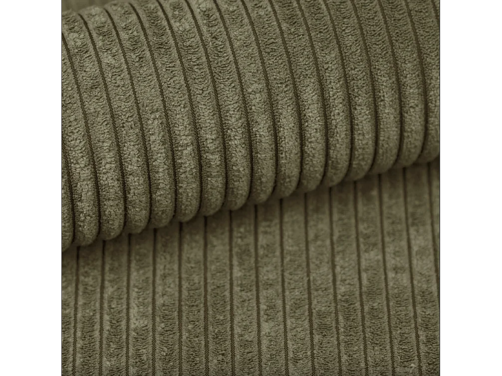 Canapé d'angle ATOMIC avec fonction couchage, tissu Poso, olive, droite