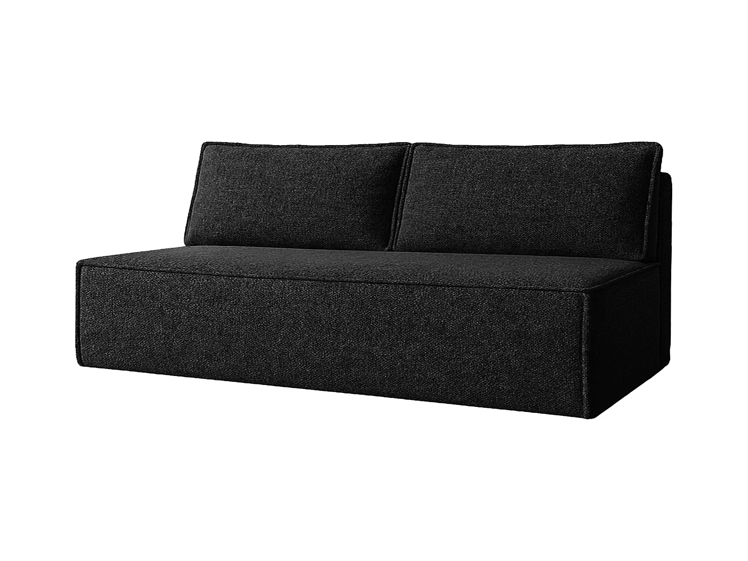 Canapé-lit DUO avec fonction couchage, tissu Verita, noir