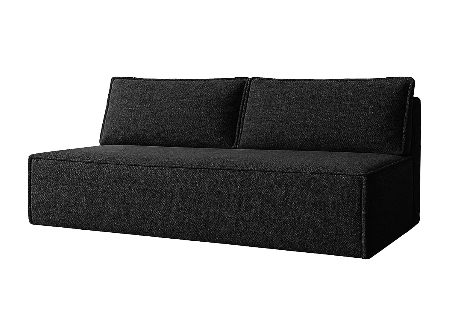 Canapé-lit DUO avec fonction couchage, tissu Verita, noir