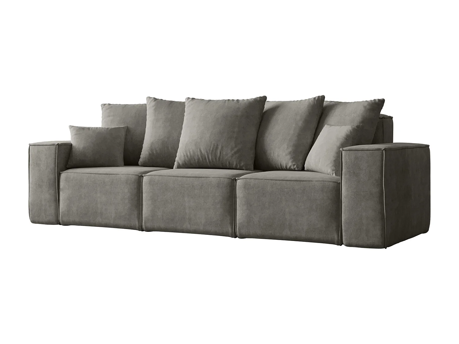 Divano, divano a tre posti ELLA, tessuto Noel, grigio