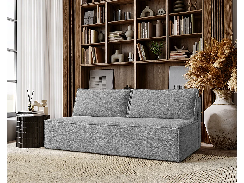 Canapé-lit DUO avec fonction couchage, tissu Verita, gris