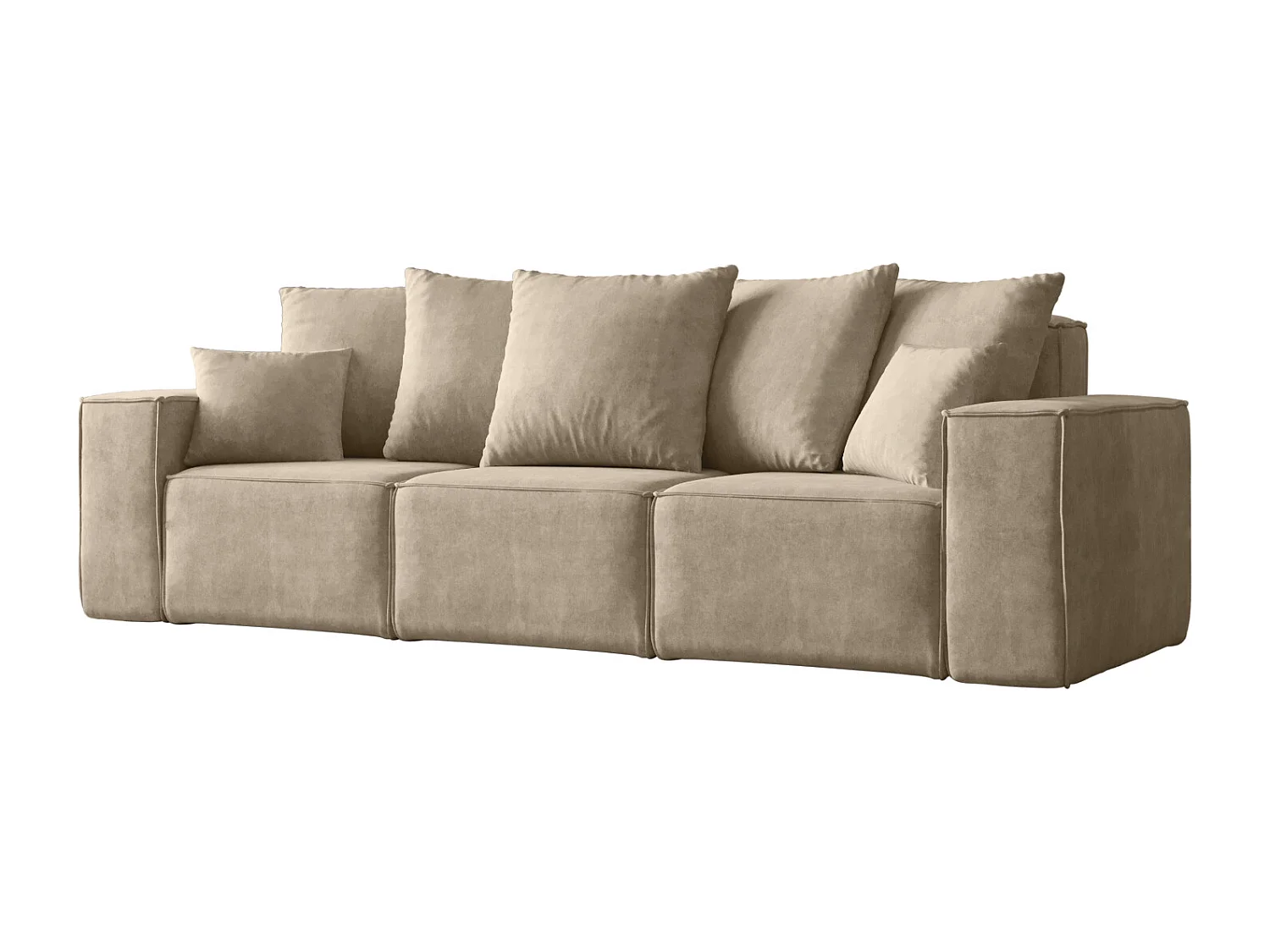 Canapé trois places ELLA, tissu Noel, beige clair