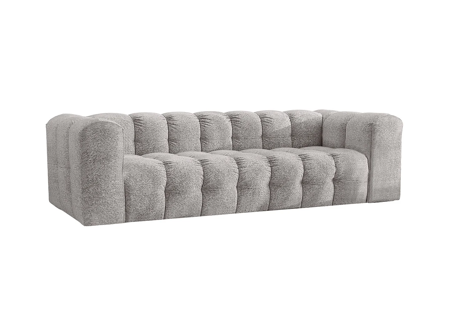 Sofa 4-Sitzer, Komfort Couch BALOO, stoff Schenille & Bouclé, Hellgrau