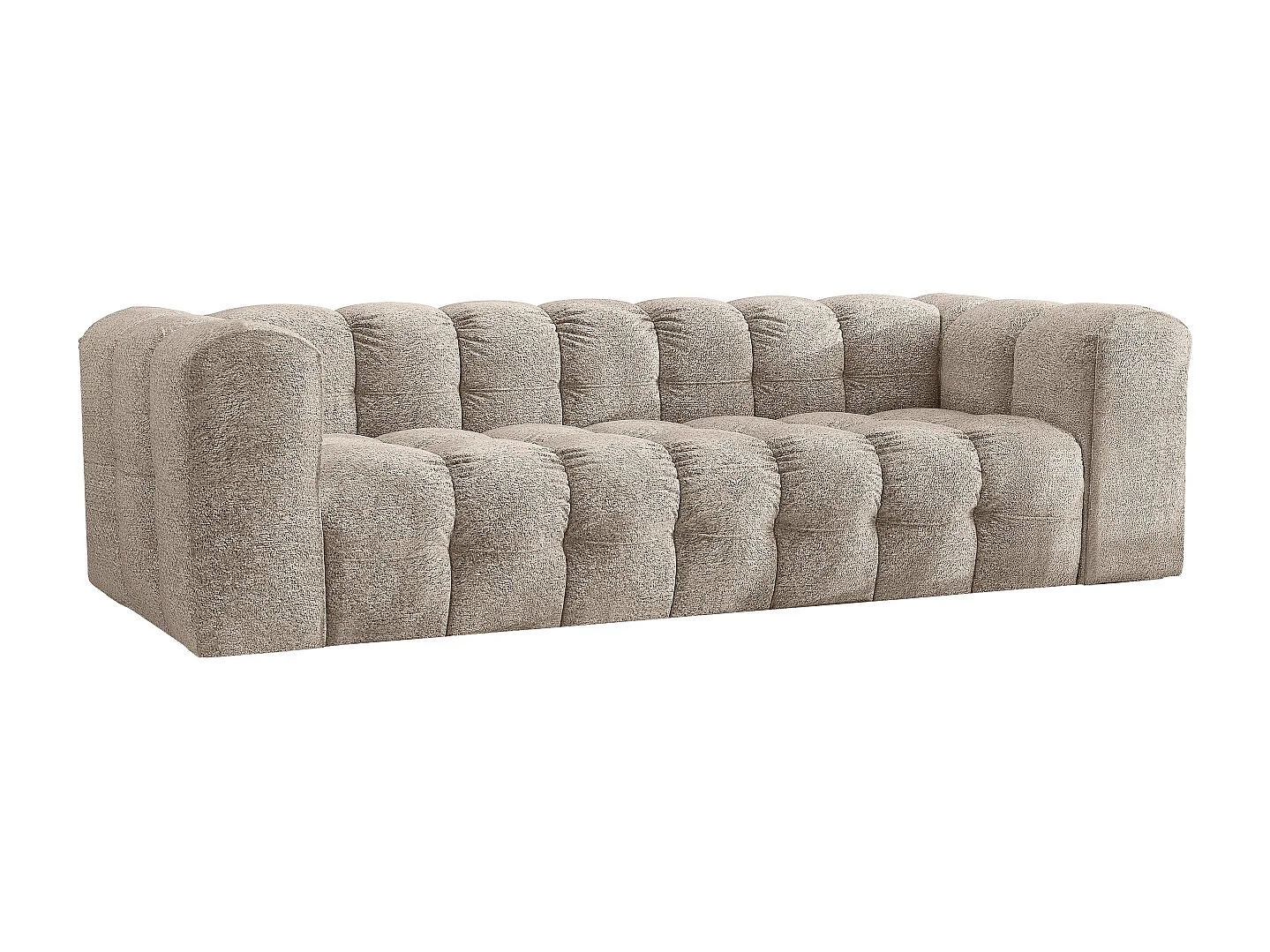 Sofa 4-Sitzer, Komfort Couch BALOO, stoff Schenille & Bouclé, Beige