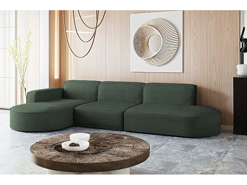 Ecksofa, Modena L-Form, Stoff Poso, Grün, Links