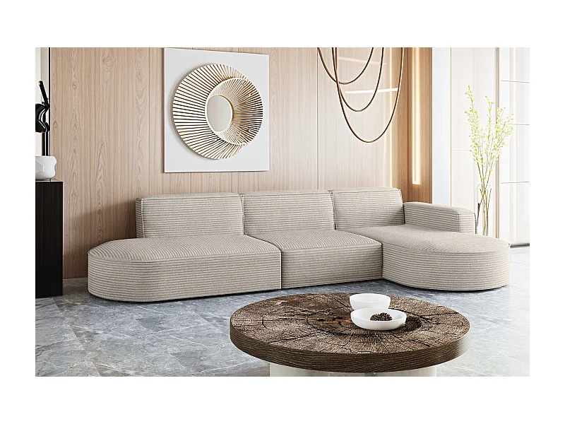 Ecksofa, Modena L-Form, Stoff Poso, Beige, Rechts