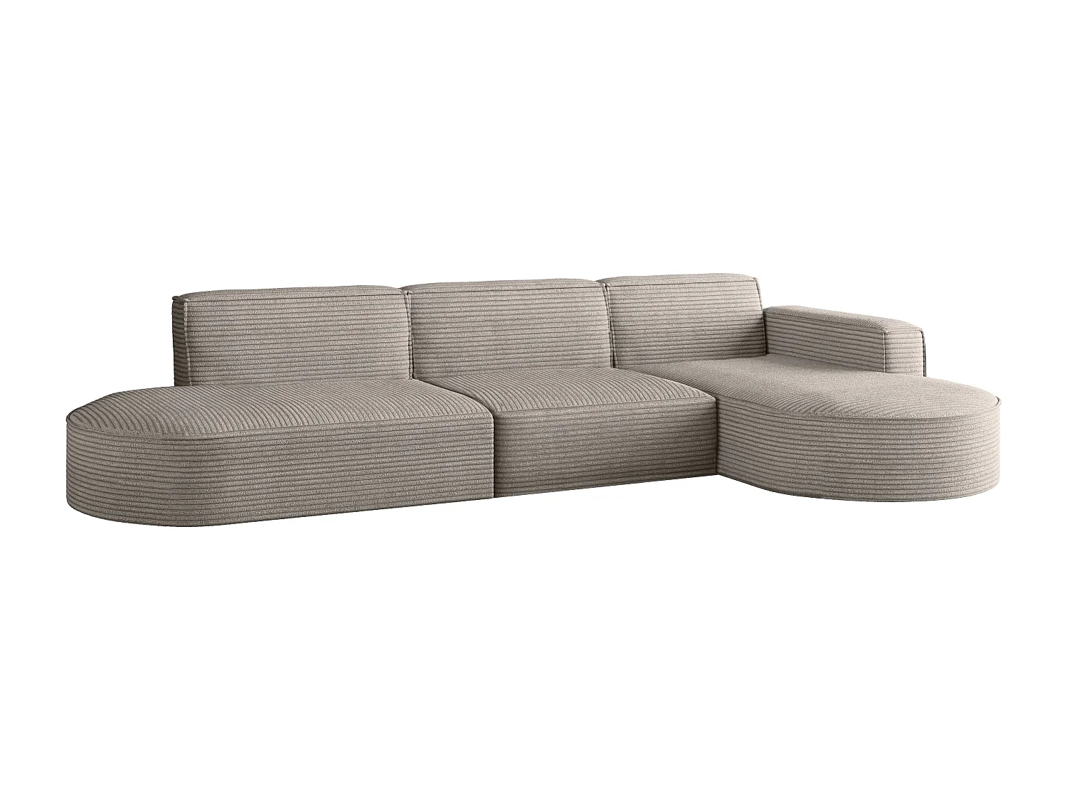 Canapé d'angle Modena en L, tissu Poso, marron clair, droit