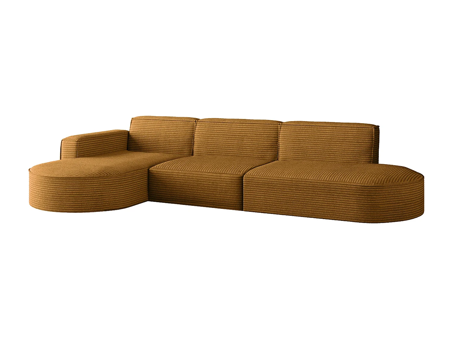 Canapé d'angle Modena en L, tissu Poso, couleur moutarde, gauche