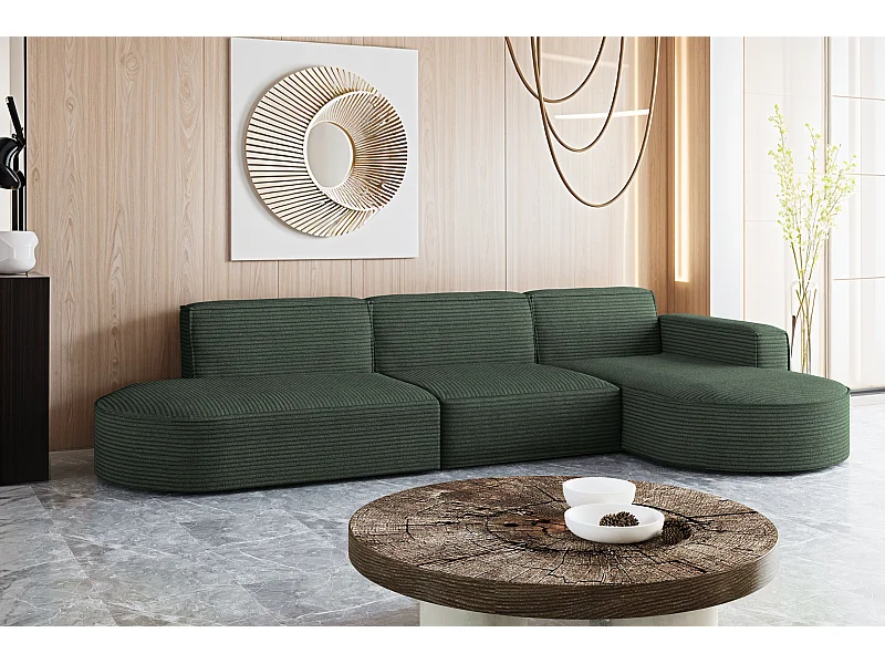 Ecksofa, Modena L-Form, Stoff Poso, Grün, Rechts