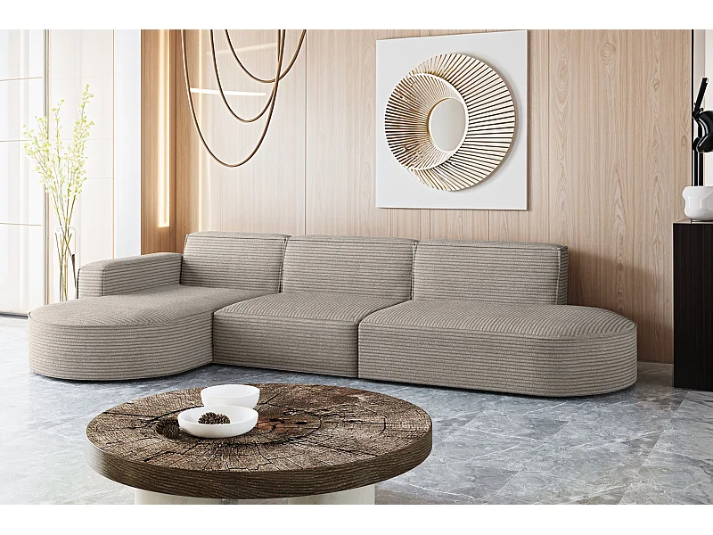 Ecksofa, Modena L-Form, Stoff Poso, Hellbraun, Links