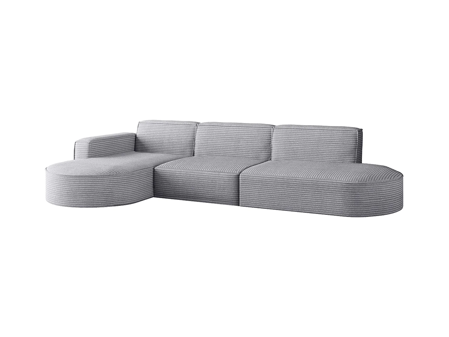 Canapé d'angle Modena en L, tissu Poso, gris clair, gauche