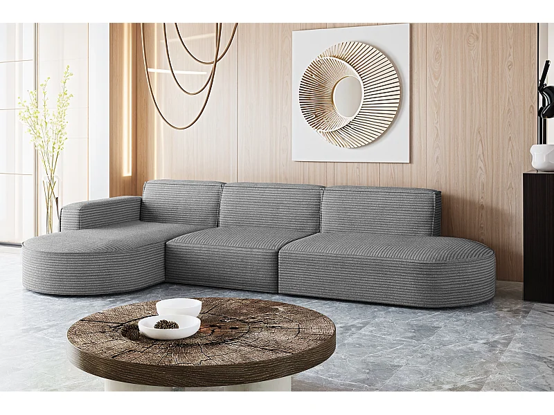 Ecksofa, Modena L-Form, Stoff Poso, Grau, Links