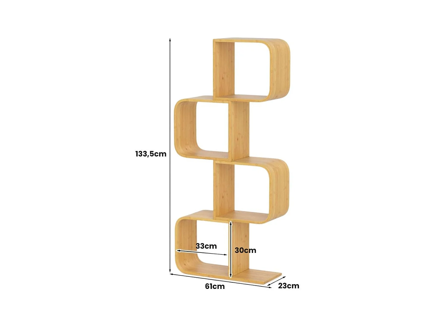 Libreria Slimline Scaffale verticale in bambù