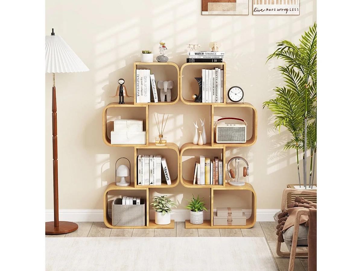 Schlankes Bücherregal Vertikales Regal aus Bambus