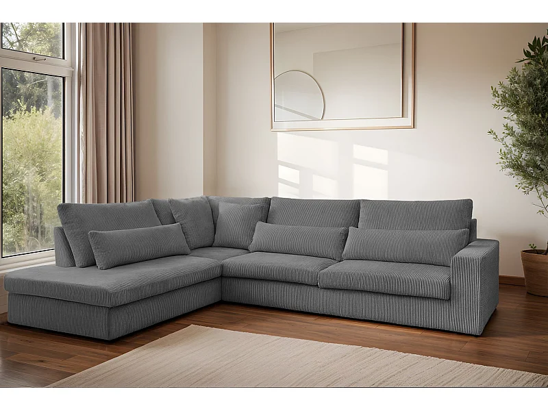 Ecksofa L-Form SVEN Stoff Poso Taubengrau Links