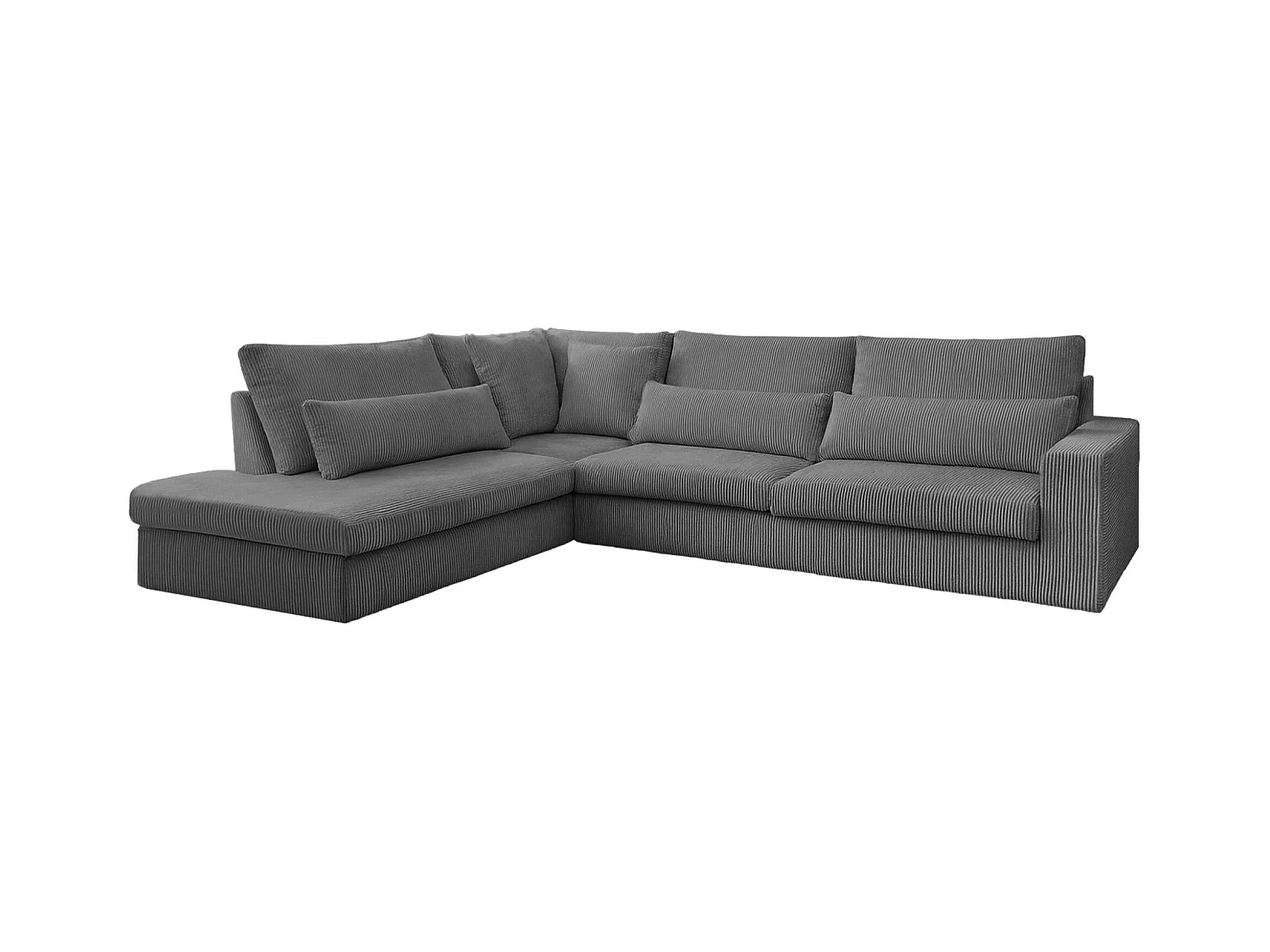 Canapé d'angle en L SVEN tissu Poso gris tourterelle gauche