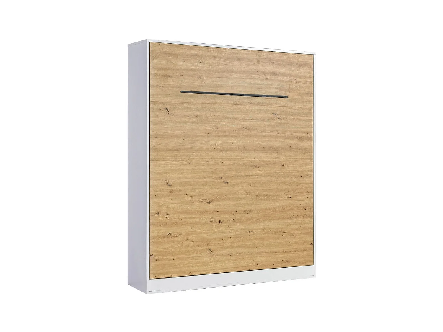 Lit armoire vertical parfait 160x200 qui allie design et fonctionnalité avec matelas en chêne + noir