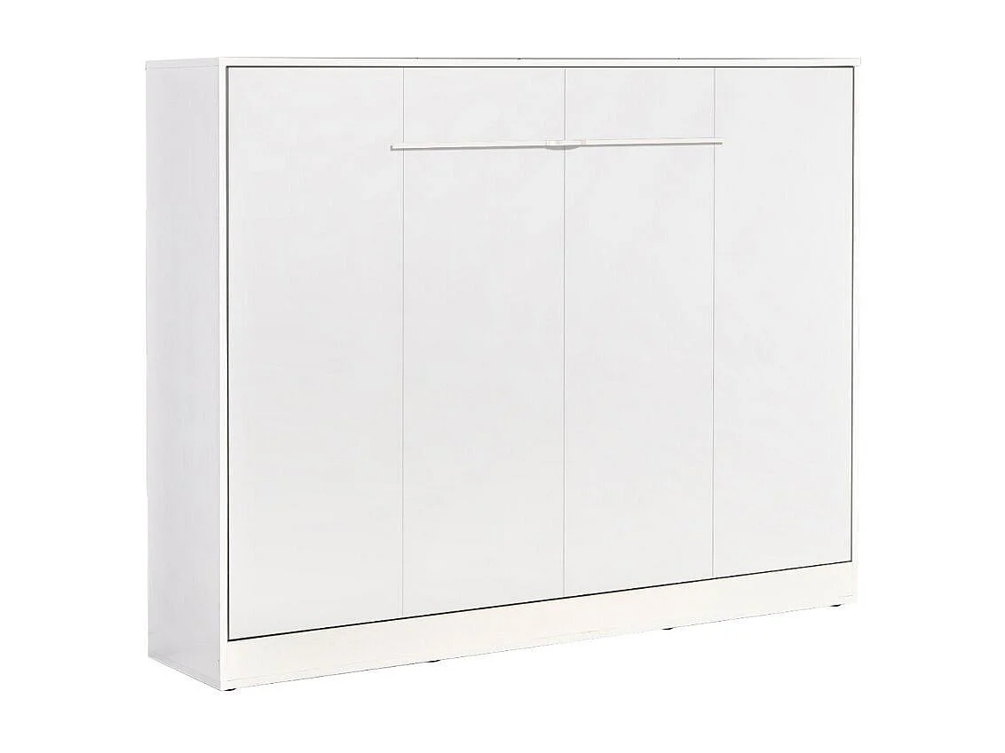 Lit escamotable Perfect 140x200 un horizontal qui allie design et fonctionnalité Blanc