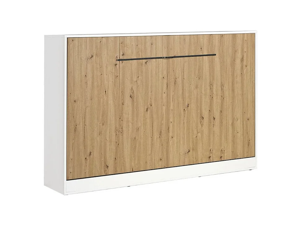 Lit escamotable Perfect 120x200 un horizontal qui allie design et fonctionnalité Chêne + Noir