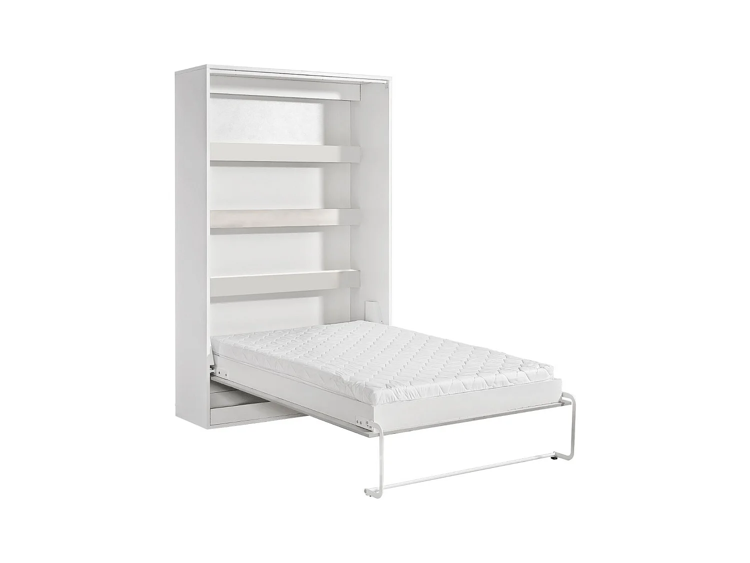 Lit escamotable vertical parfait 120x200 qui allie design et fonctionnalité avec matelas blanc+noir