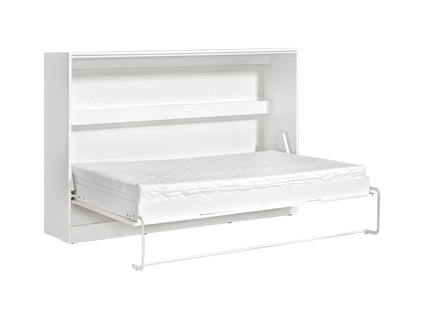 Lit escamotable Perfect 120x200 horizontal qui allie design et fonctionnalité Blanc + Noir