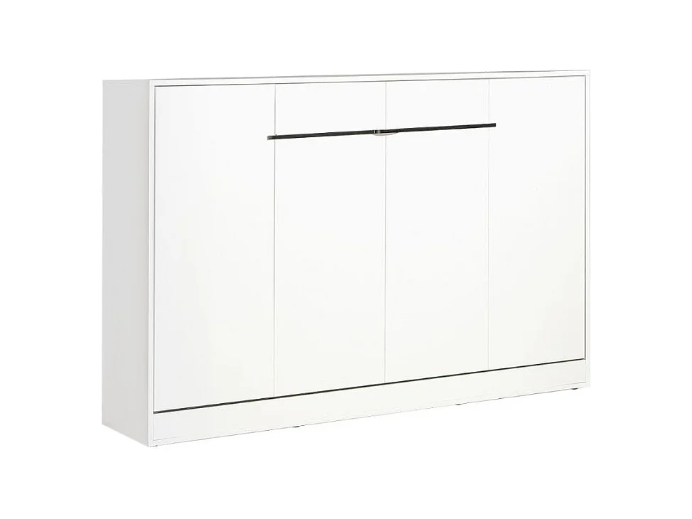 Lit escamotable Perfect 120x200 horizontal qui allie design et fonctionnalité Blanc + Noir
