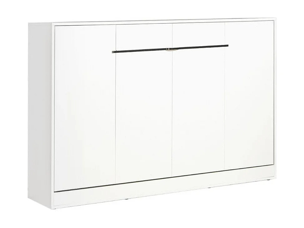 Schrankbett Perfekt 120x200 ein horizontales , das Design und Funktionalität vereint Weiß + Schwarz