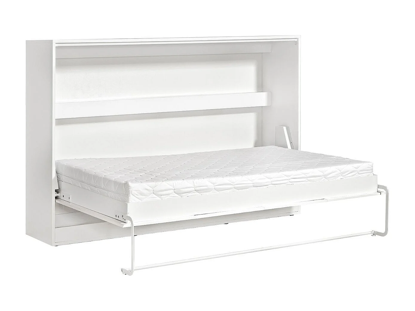 Schrankbett Perfekt 120x200 ein horizontales, das Design und Funktionalität vereint mit Matratze Weiß