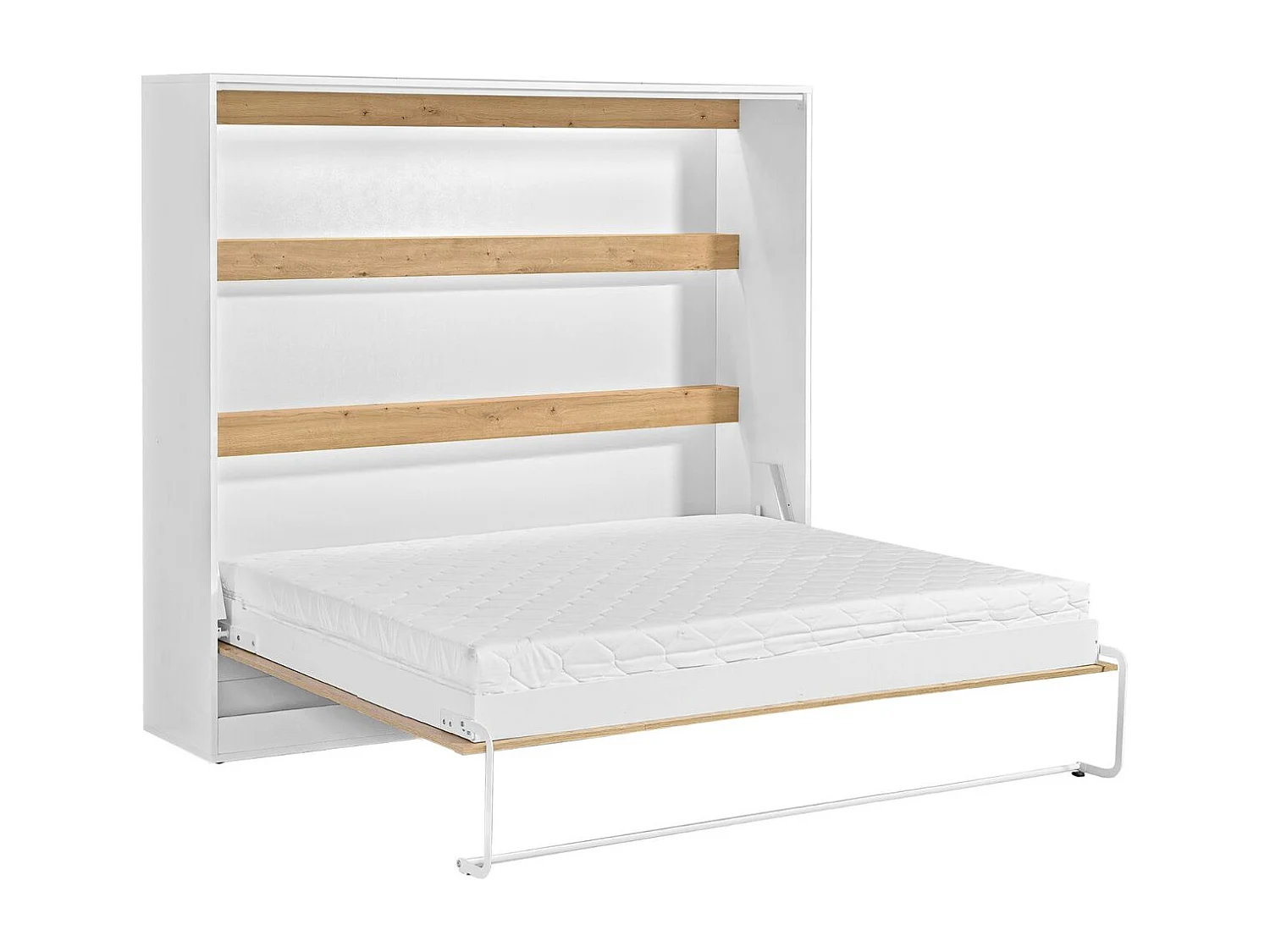 Murphy bed Perfect 160x200 een horizontaal bed dat design en functionaliteit combineert Eiken + Wit