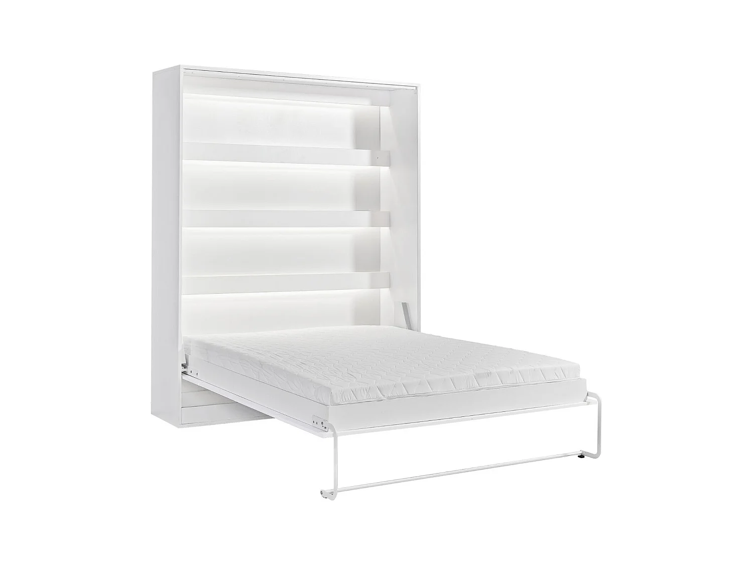 Lit escamotable Perfect 160x200 un vertical qui allie design et fonctionnalité Blanc + Noir