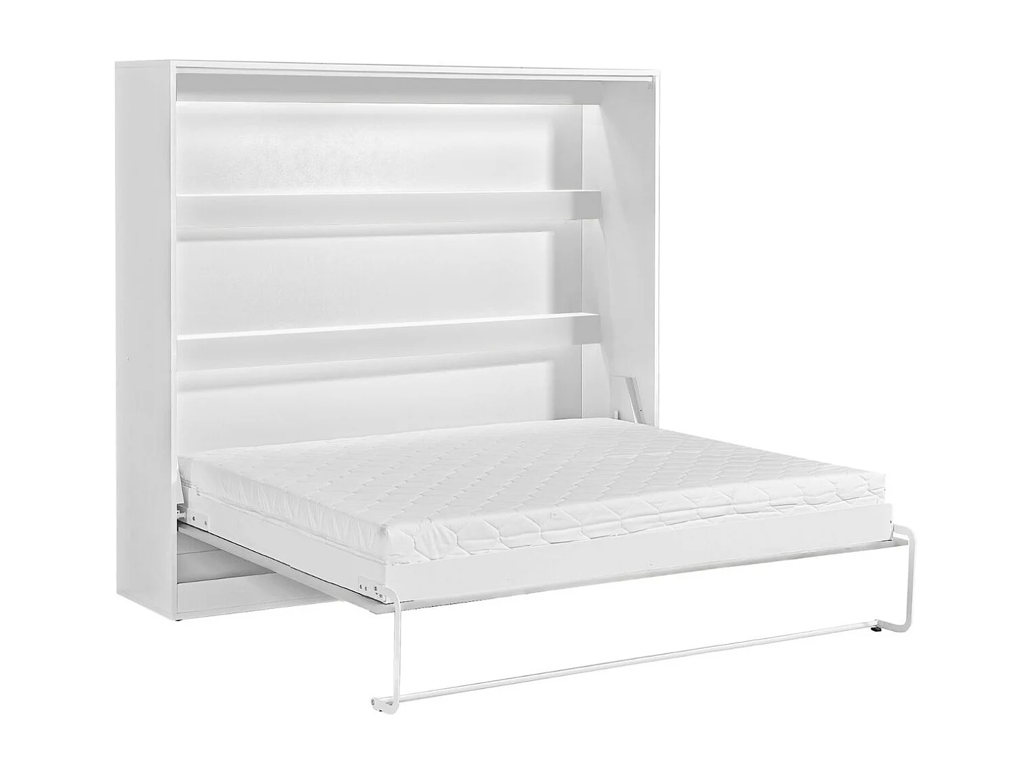 Letto a scomparsa Perfect 160x200 orizzontale che unisce design e funzionalità con materasso Bianco