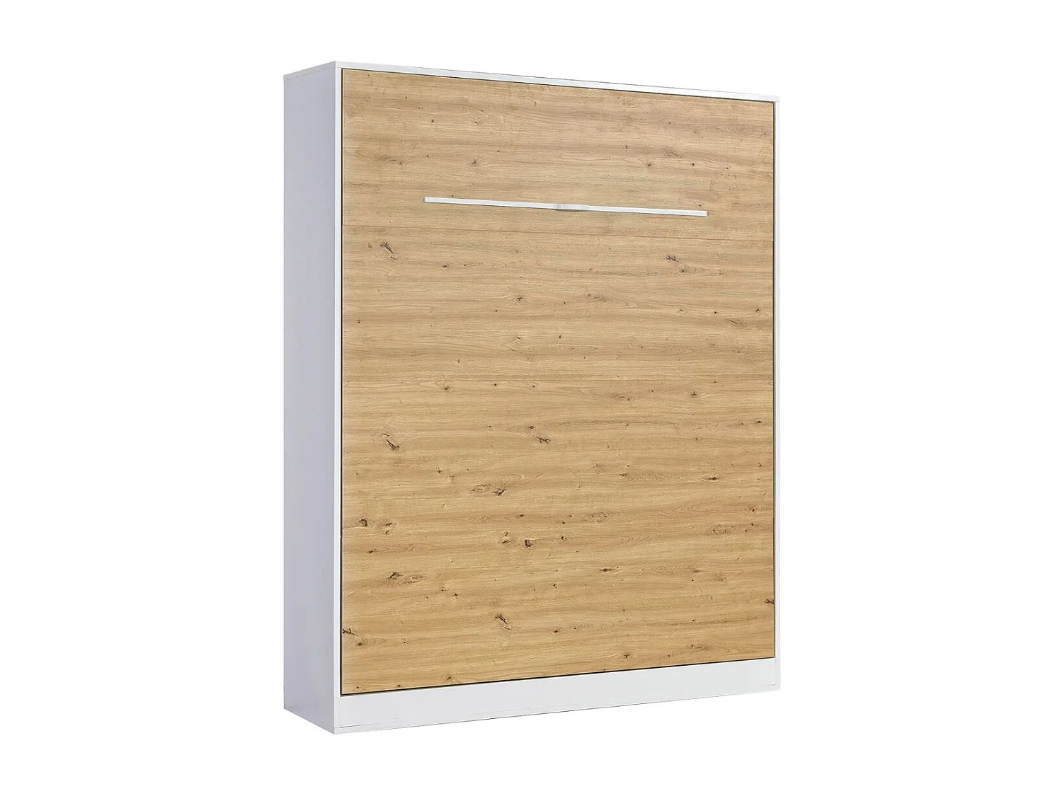 Letto a scomparsa Perfect 160x200 un verticale che unisce design e funzionalità Rovere + Bianco