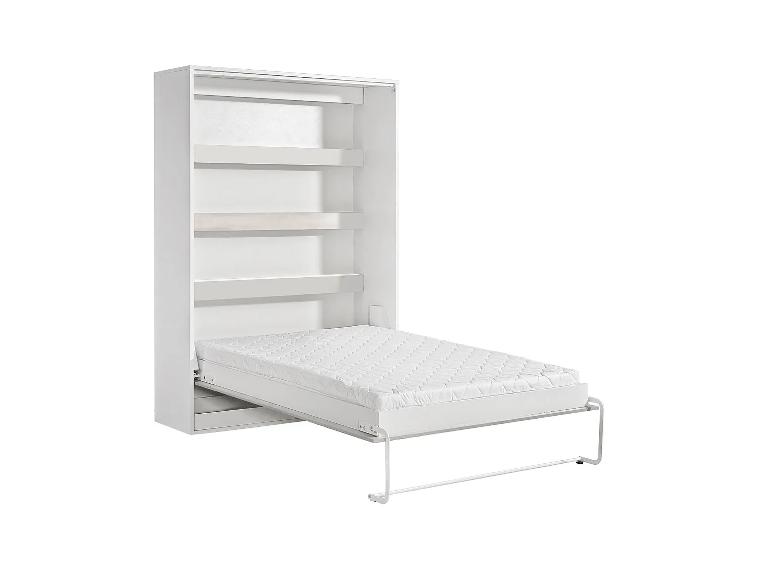 Lit armoire vertical parfait 140x200 qui allie design et fonctionnalité avec matelas blanc