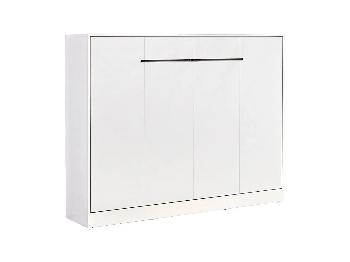 Lit escamotable Perfect 140x200 horizontal qui allie design et fonctionnalité Blanc+Noir