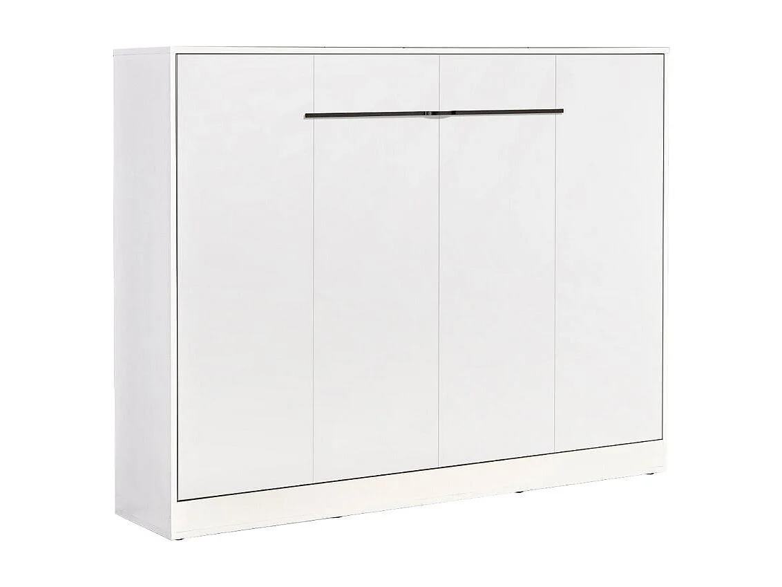 Lit escamotable Perfect 140x200 horizontal qui allie design et fonctionnalité Blanc+Noir
