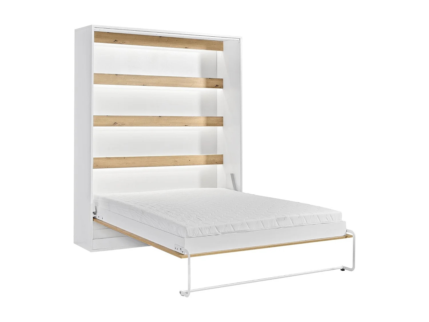 Perfect verticaal kledingkastbed van 160x200 dat design en functionaliteit combineert Eiken + Zwart