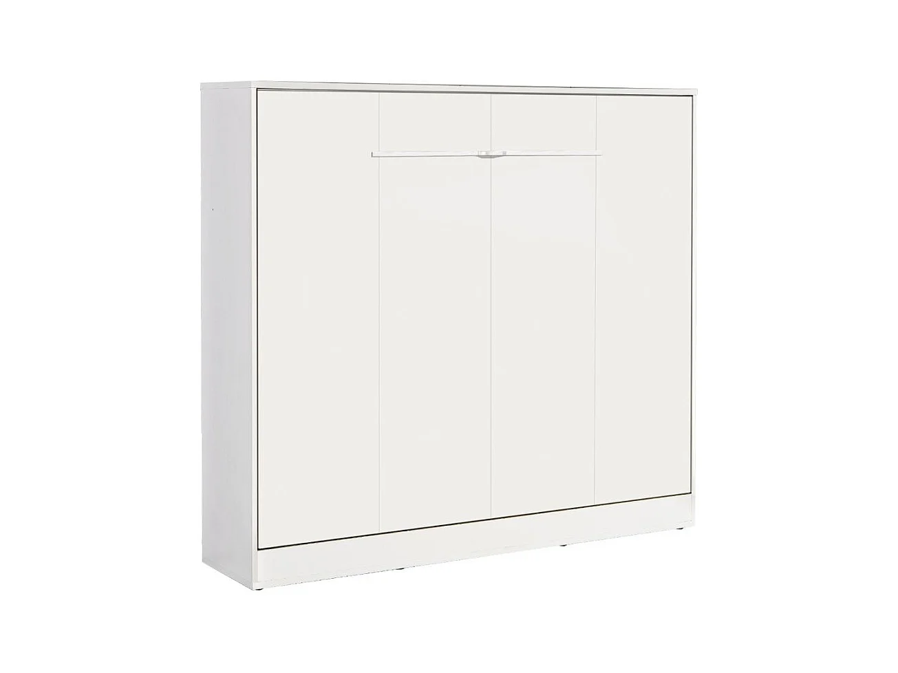Lit escamotable Perfect 160x200 un horizontal qui allie design et fonctionnalité Blanc